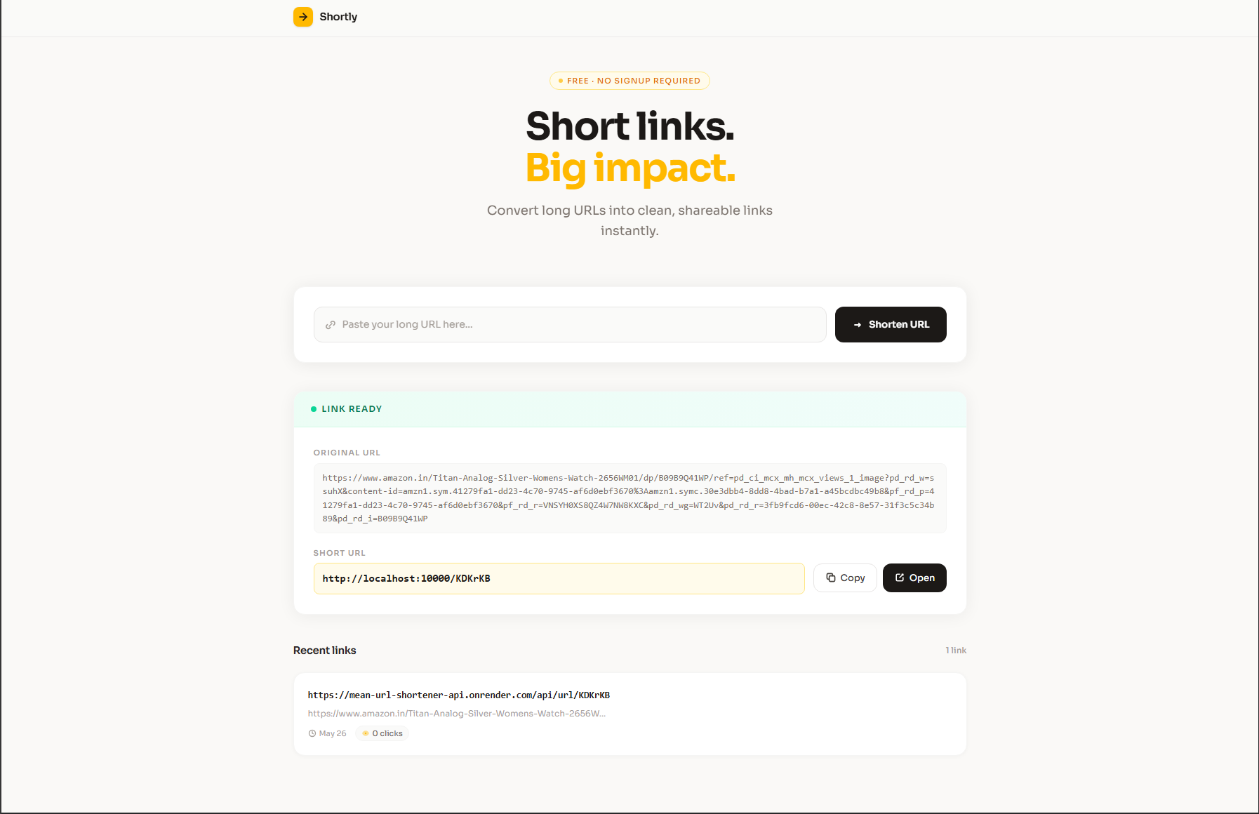 URL Shortener Platform